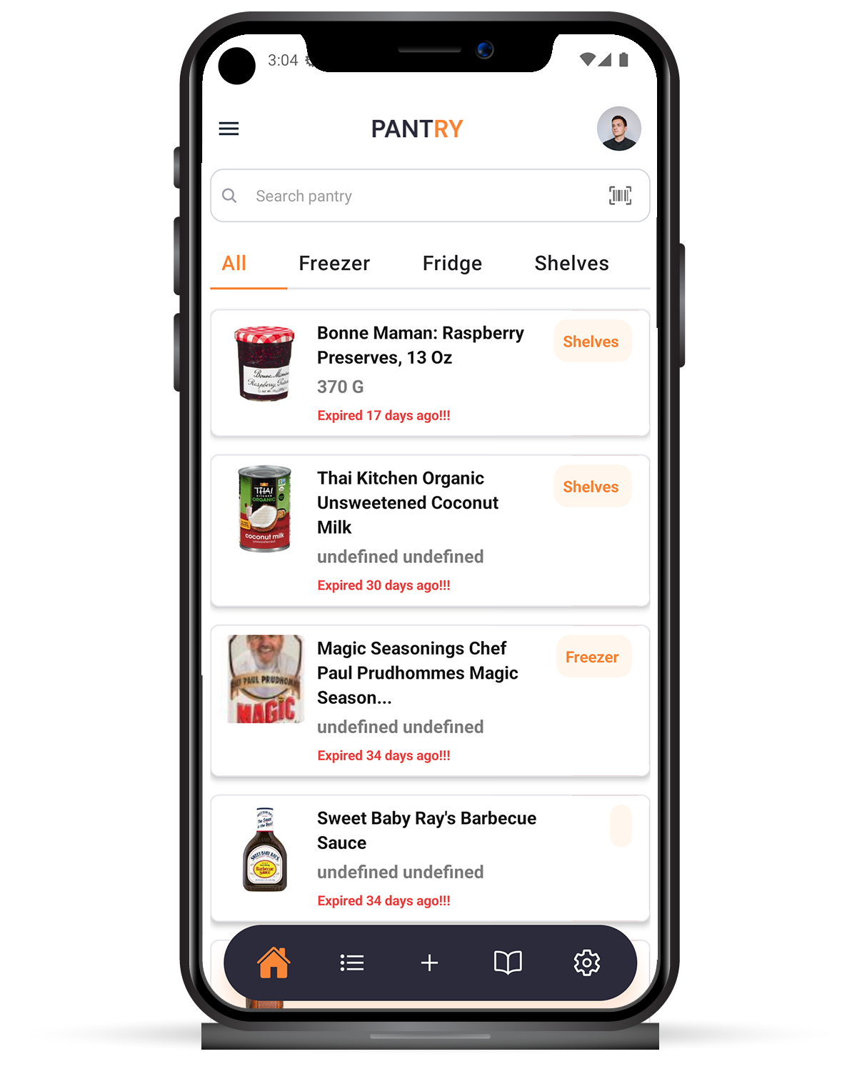 SousChef Pantry tracking app